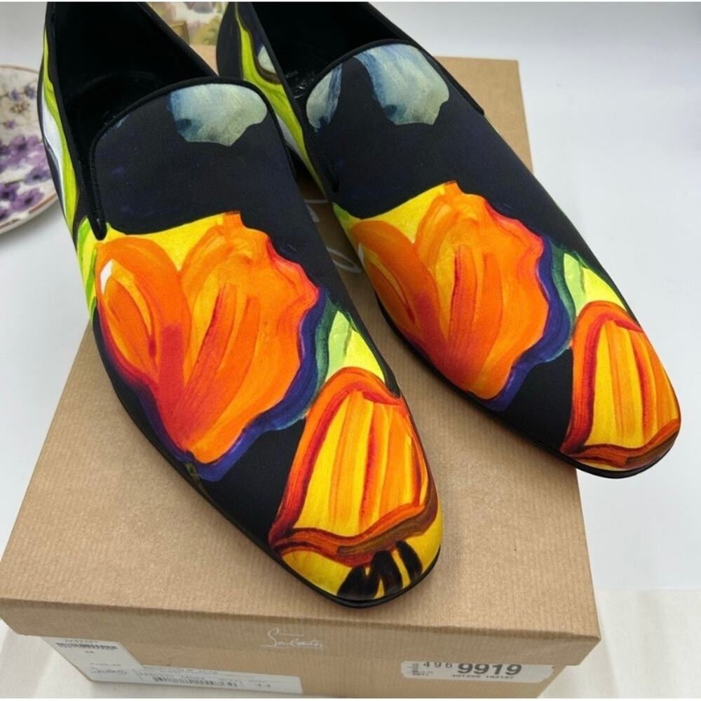 SOLD Men's Christian Louboutin dandy chick satin loafer size 44 made in Italy